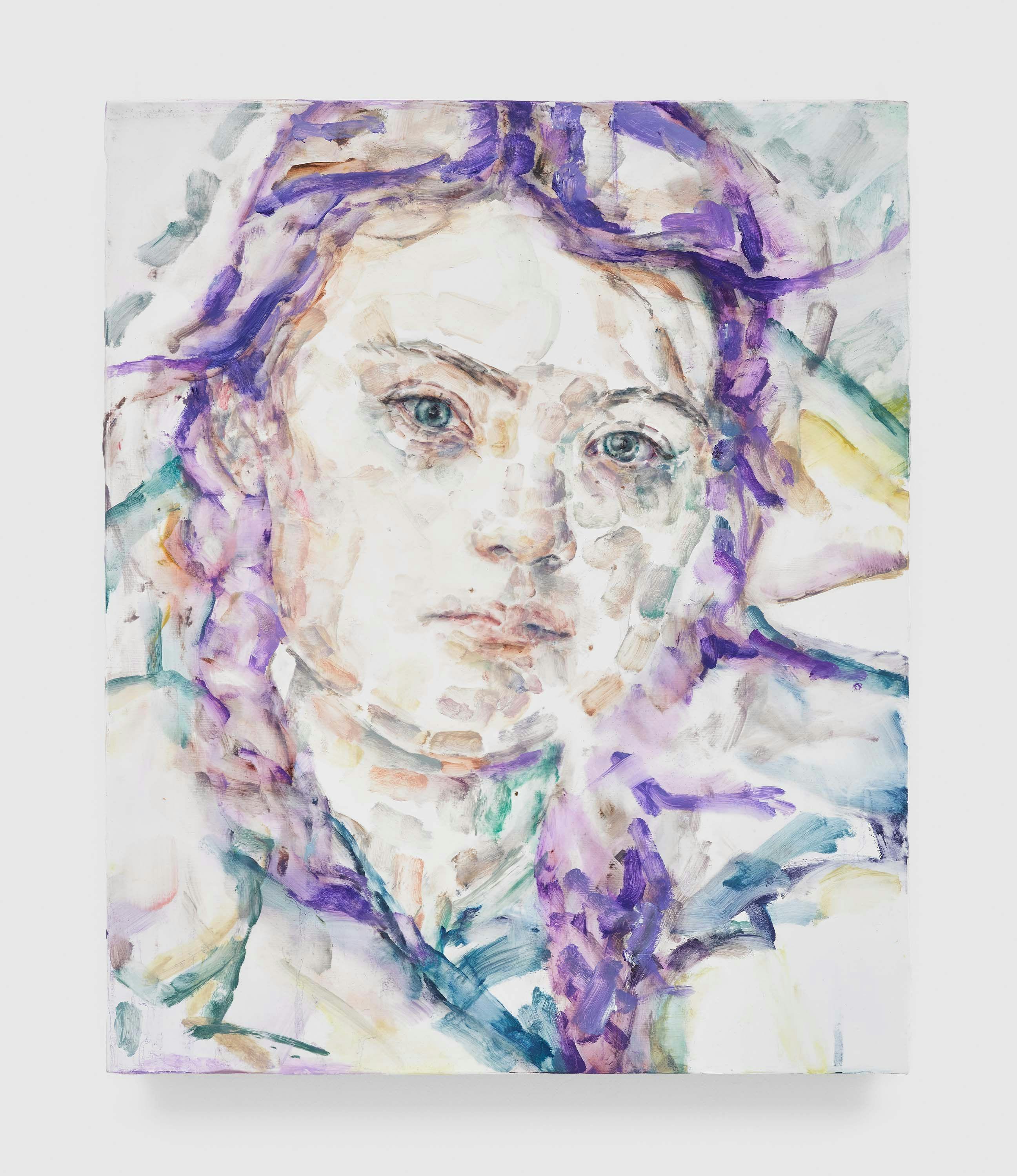 A painting by Elizabeth Peyton, titled Greta Thunberg, dated 2019.